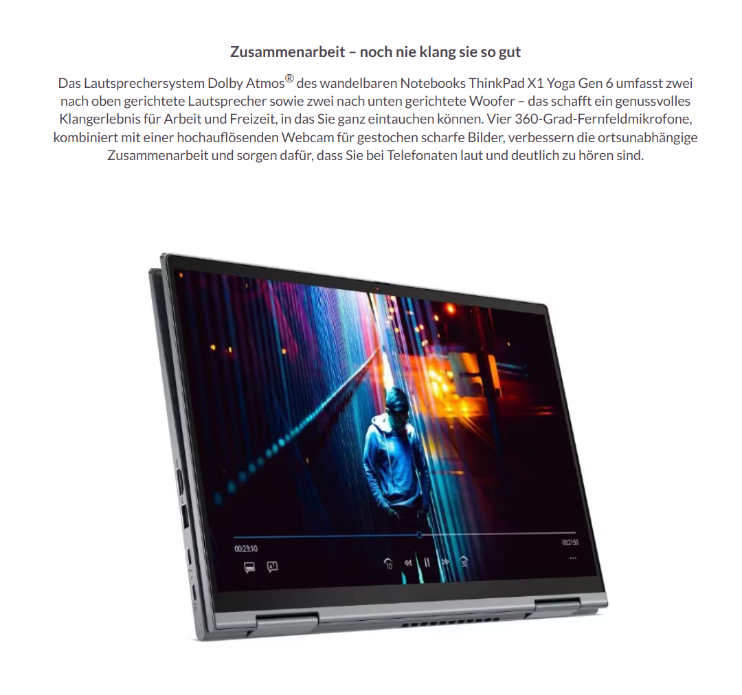 Lenovo ThinkPad X1 Yoga Gen 6 – i5  32GB RAM  512GB SSD  LTE Touch convertible – QWERTZ