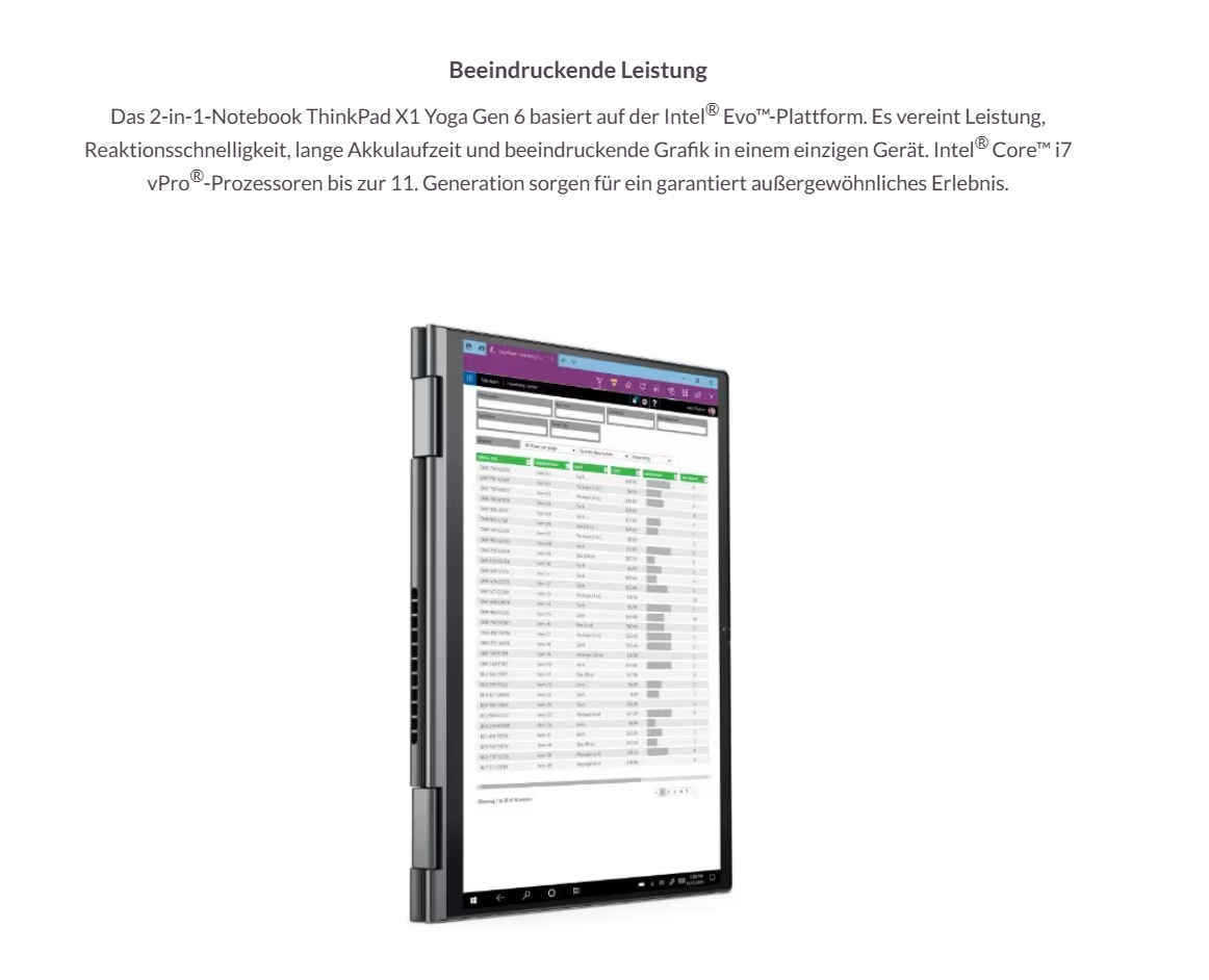 Lenovo ThinkPad X1 Yoga Gen 6 – i5  32GB RAM  512GB SSD  LTE Touch convertible – QWERTZ