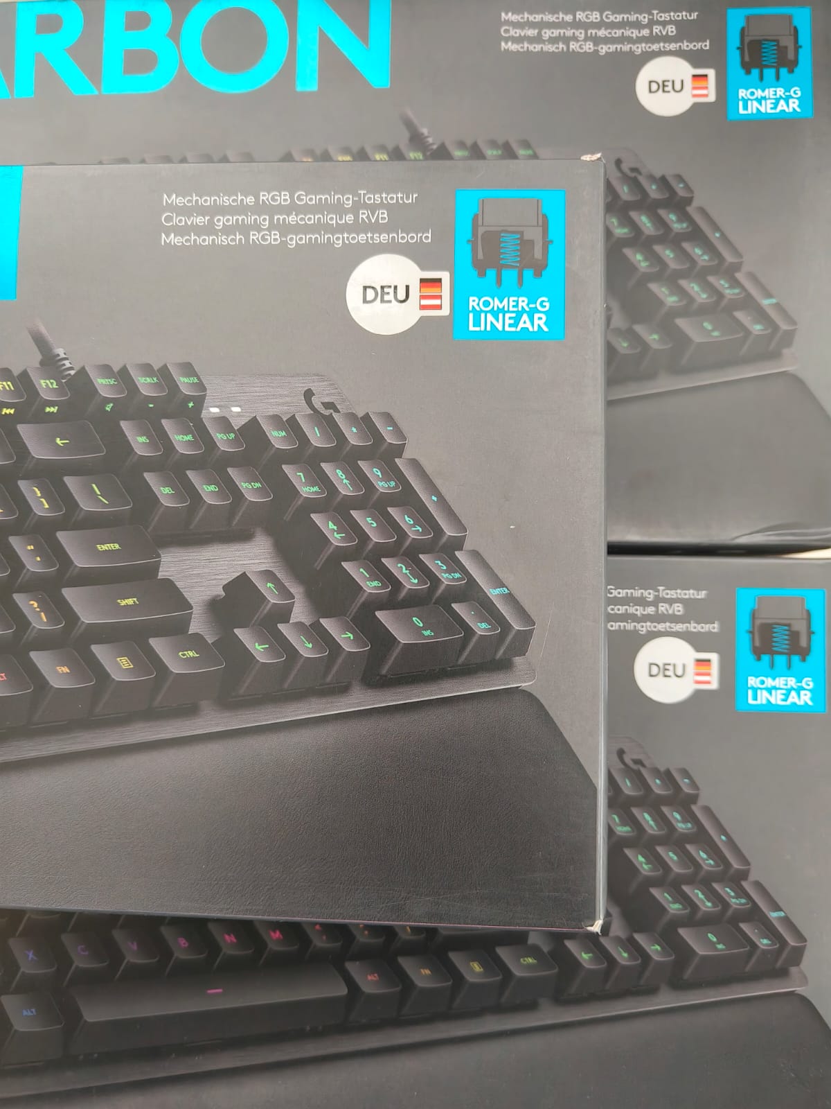 Logitech G513 Carbon mechanische RGB Gaming Tastatur QWERTZ Romer G linear Demo