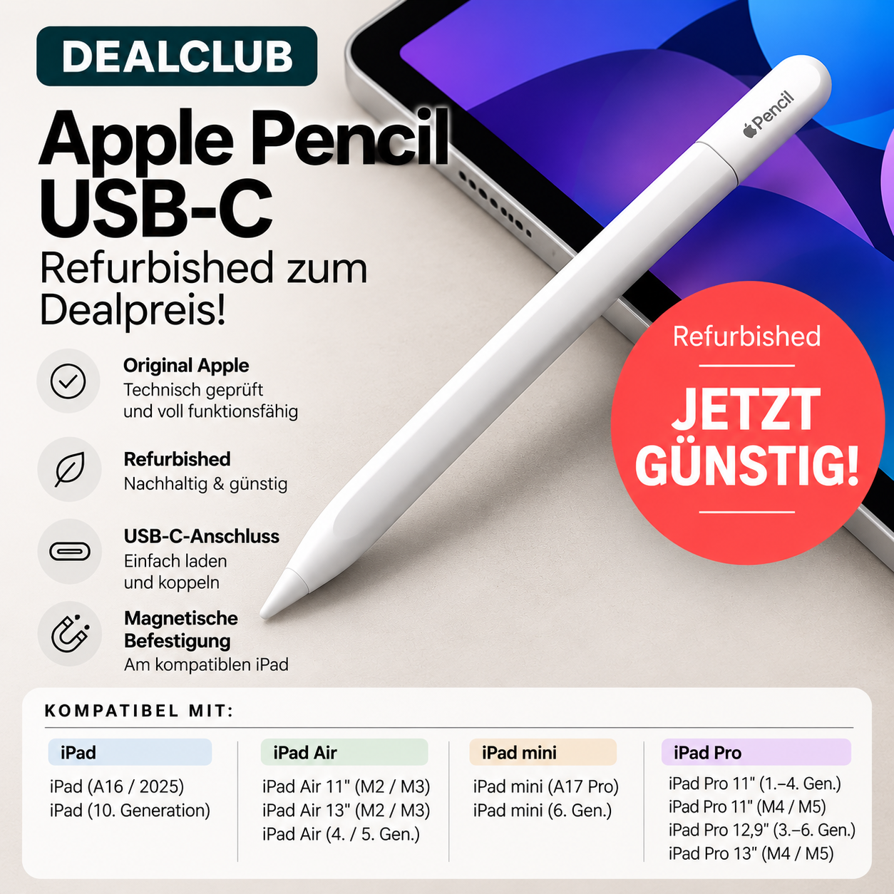Apple Pencil USB-C , refurbished