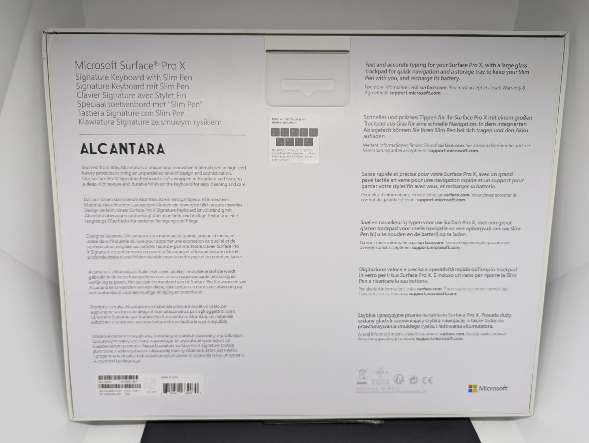 Microsoft Surface Signature Tastatur mit Slim Pen Typecover Pro X, Pro 8, Pro 9  grau, QWERTZ DEUTSCH  