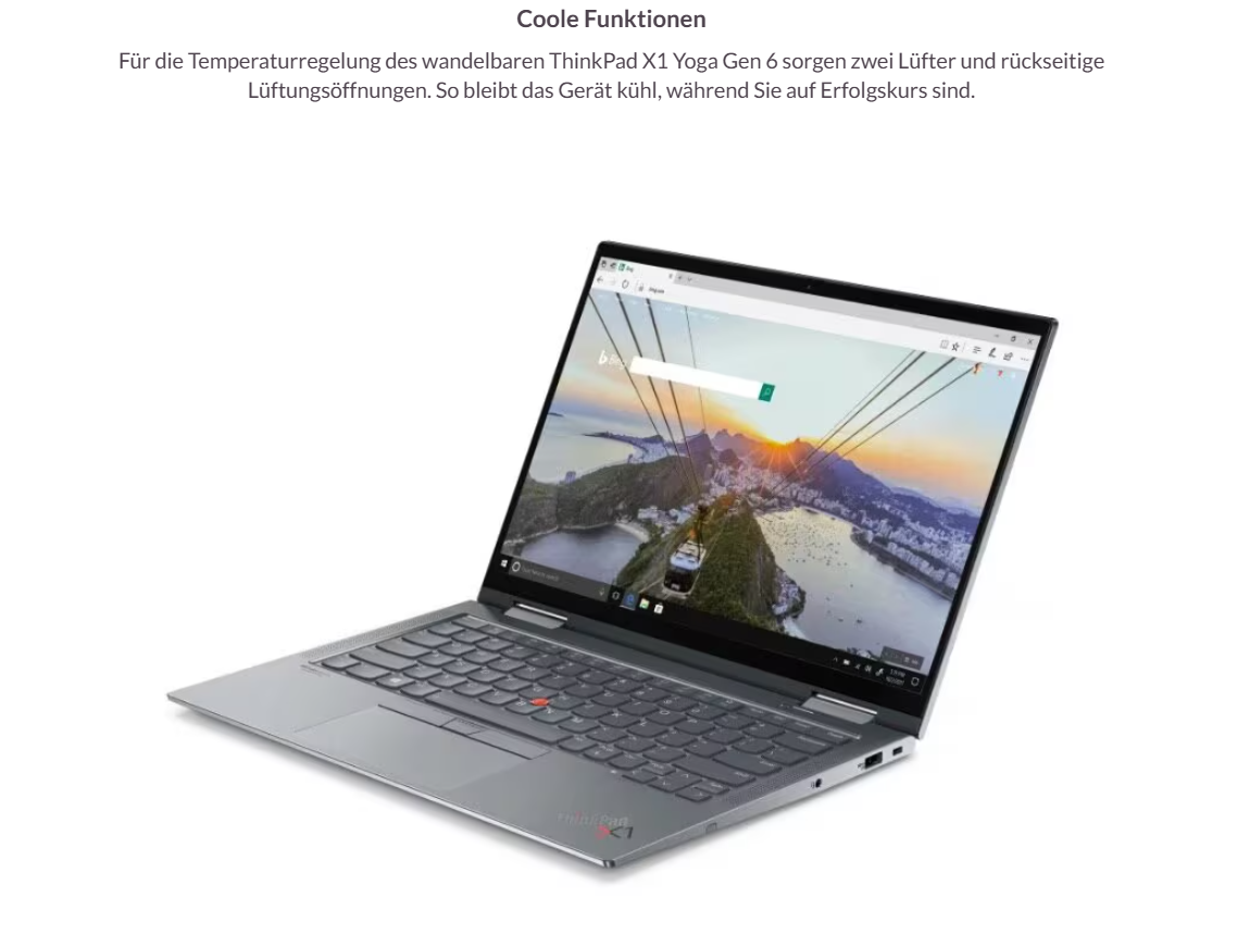 Lenovo ThinkPad X1 Yoga Gen 6 – i5  32GB RAM  512GB SSD  LTE Touch convertible – QWERTZ